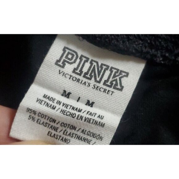 x2 VS PINK Leggings All Black & Black Sequin Activewear Stretch Size Medium Lot - Picture 7 of 8